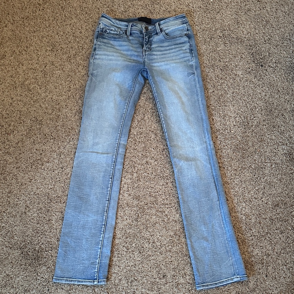 buckle black straight jeans